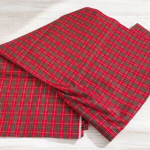 Red & Green Tartan Plaid Fabric with Gold Accents 60" x 63" Christmas Remnant